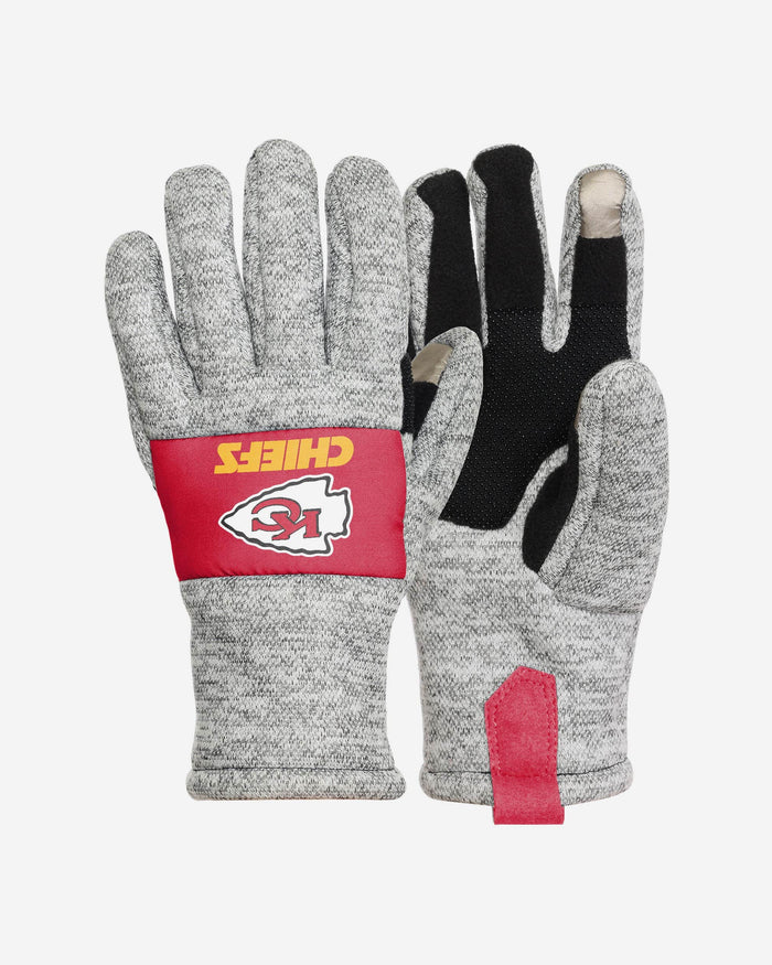 Kansas City Chiefs Heather Grey Insulated Gloves FOCO S/M - FOCO.com