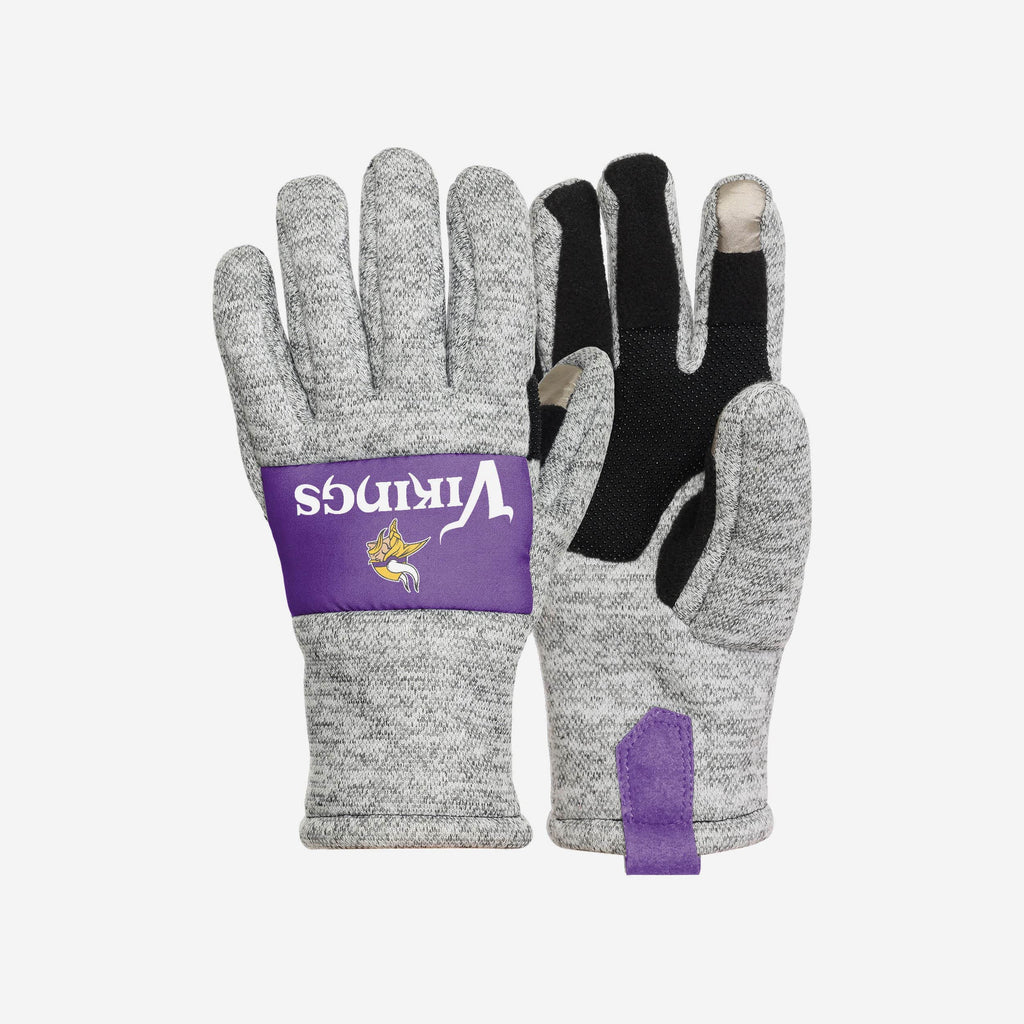 Minnesota Vikings Heather Grey Insulated Gloves FOCO S/M - FOCO.com