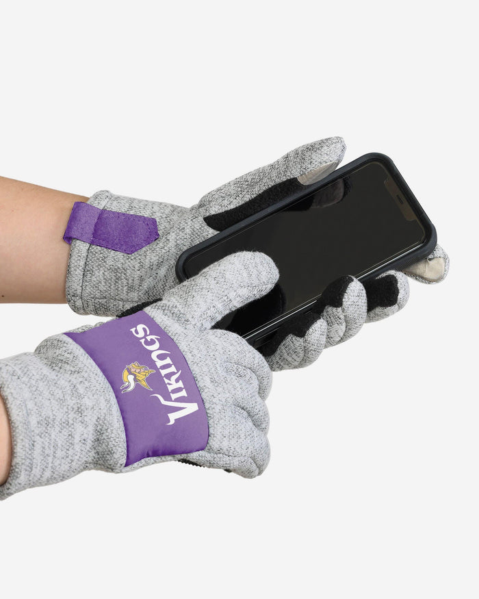 Minnesota Vikings Heather Grey Insulated Gloves FOCO - FOCO.com