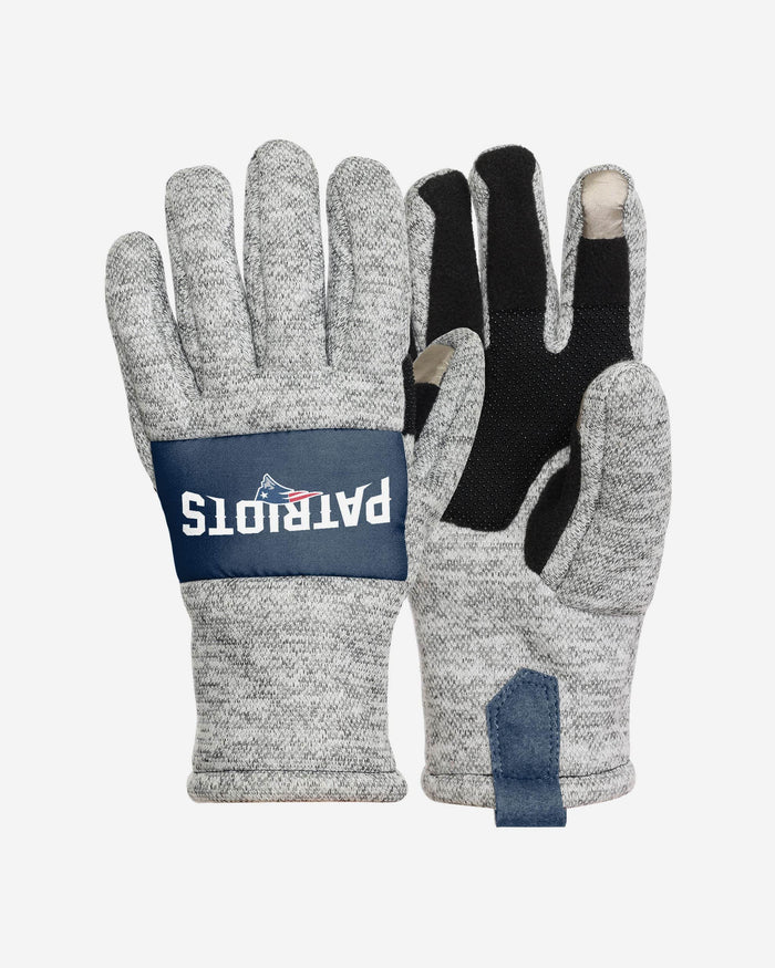 New England Patriots Heather Grey Insulated Gloves FOCO S/M - FOCO.com