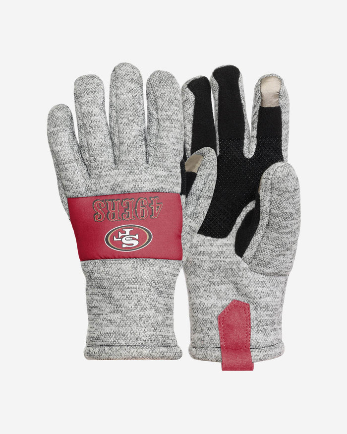 San Francisco 49ers Heather Grey Insulated Gloves FOCO S/M - FOCO.com