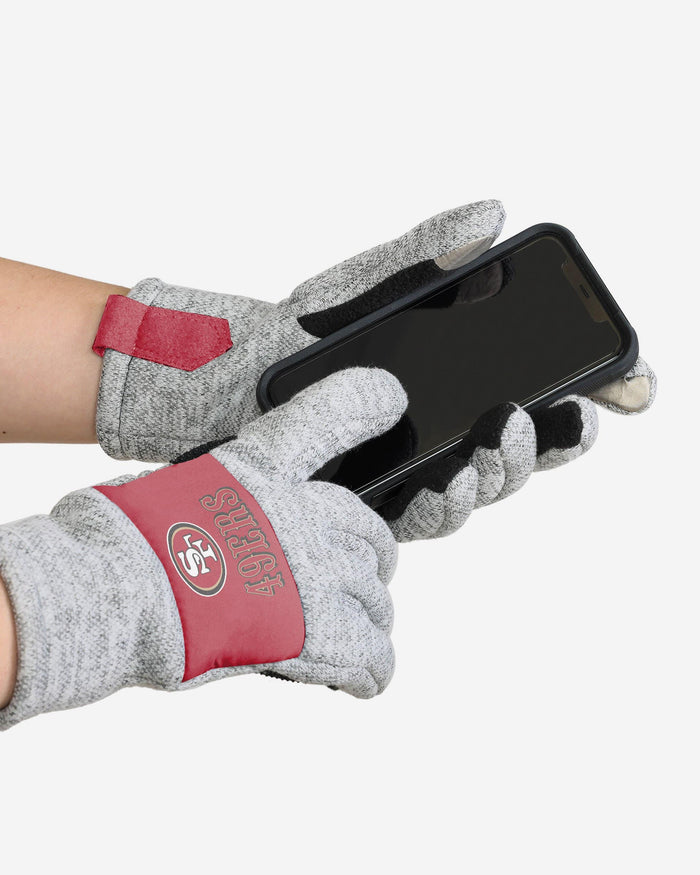San Francisco 49ers Heather Grey Insulated Gloves FOCO - FOCO.com