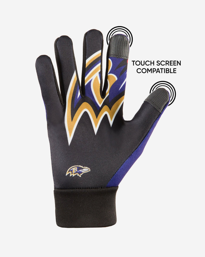 Baltimore Ravens Palm Logo Texting Gloves FOCO - FOCO.com