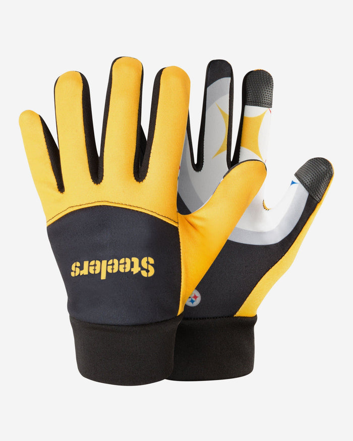 Pittsburgh Steelers Palm Logo Texting Gloves FOCO - FOCO.com