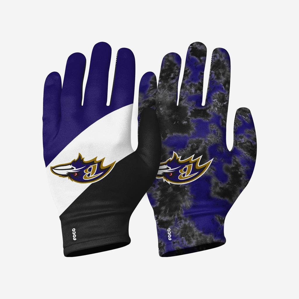 Baltimore Ravens 2 Pack Reusable Stretch Gloves FOCO S/M - FOCO.com