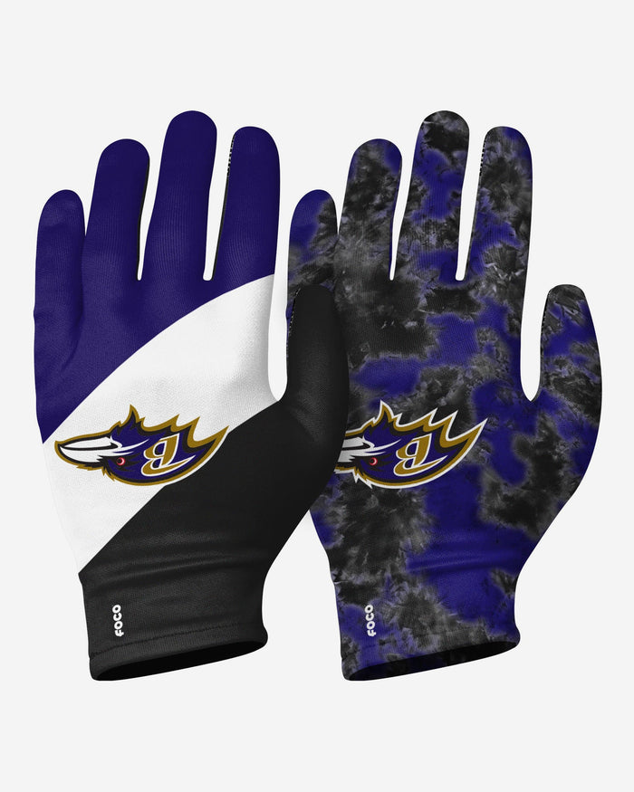 Baltimore Ravens 2 Pack Reusable Stretch Gloves FOCO S/M - FOCO.com