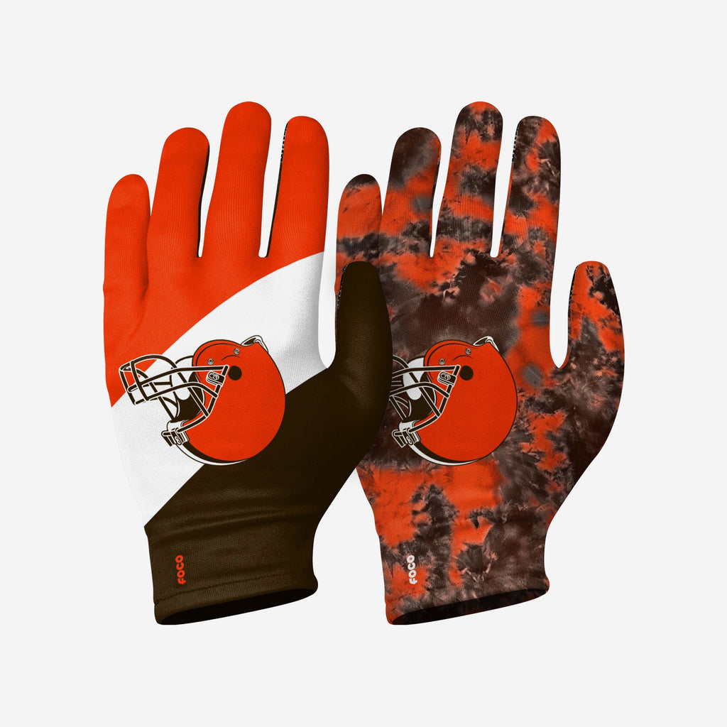 Cleveland Browns 2 Pack Reusable Stretch Gloves FOCO S/M - FOCO.com