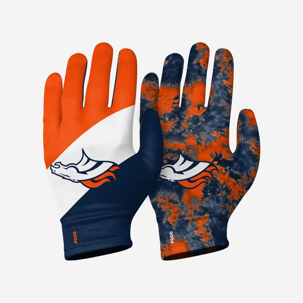 Denver Broncos 2 Pack Reusable Stretch Gloves FOCO S/M - FOCO.com
