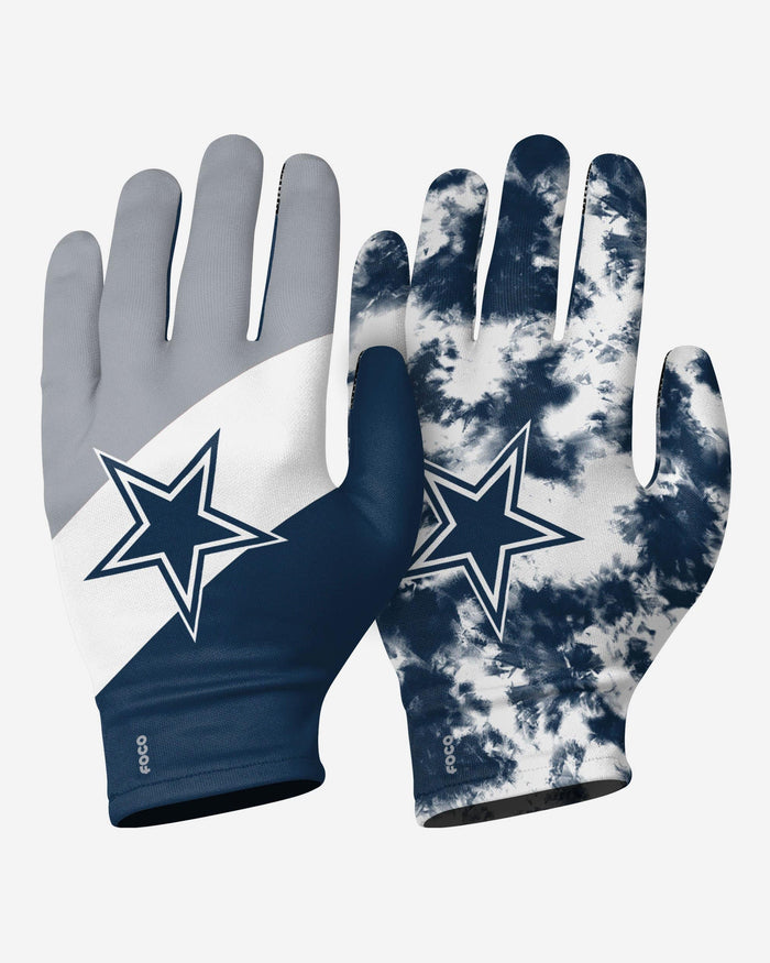 Dallas Cowboys 2 Pack Reusable Stretch Gloves FOCO S/M - FOCO.com