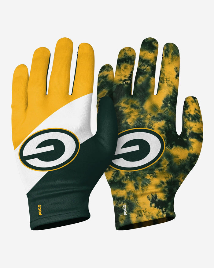 Green Bay Packers 2 Pack Reusable Stretch Gloves FOCO S/M - FOCO.com