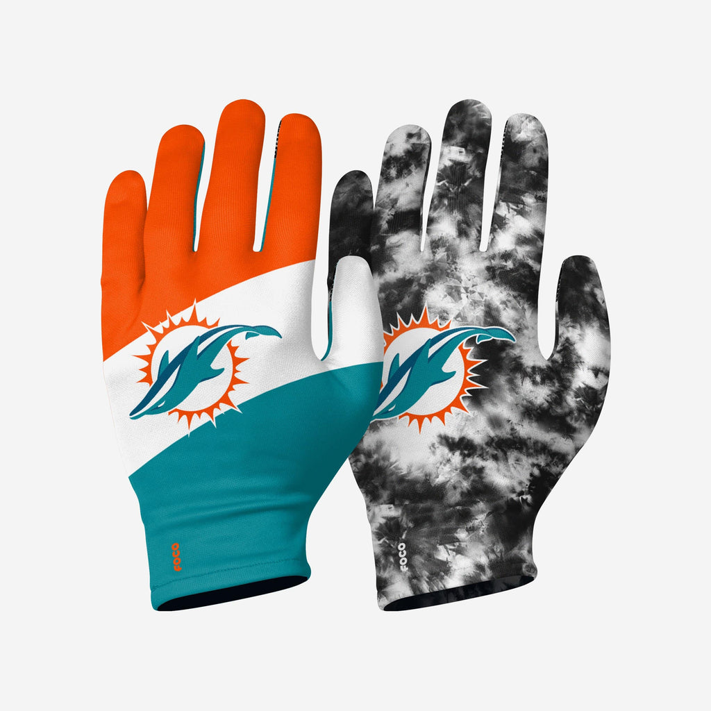 Miami Dolphins 2 Pack Reusable Stretch Gloves FOCO S/M - FOCO.com