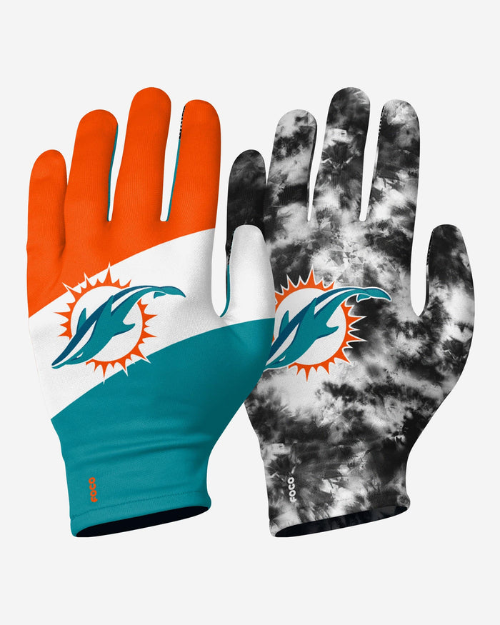 Miami Dolphins 2 Pack Reusable Stretch Gloves FOCO S/M - FOCO.com