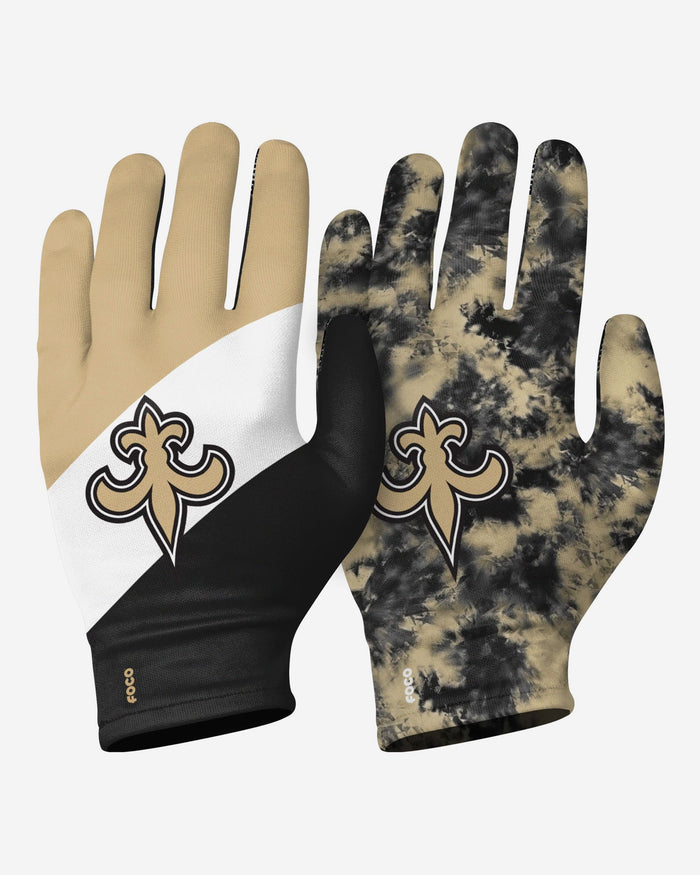 New Orleans Saints 2 Pack Reusable Stretch Gloves FOCO S/M - FOCO.com