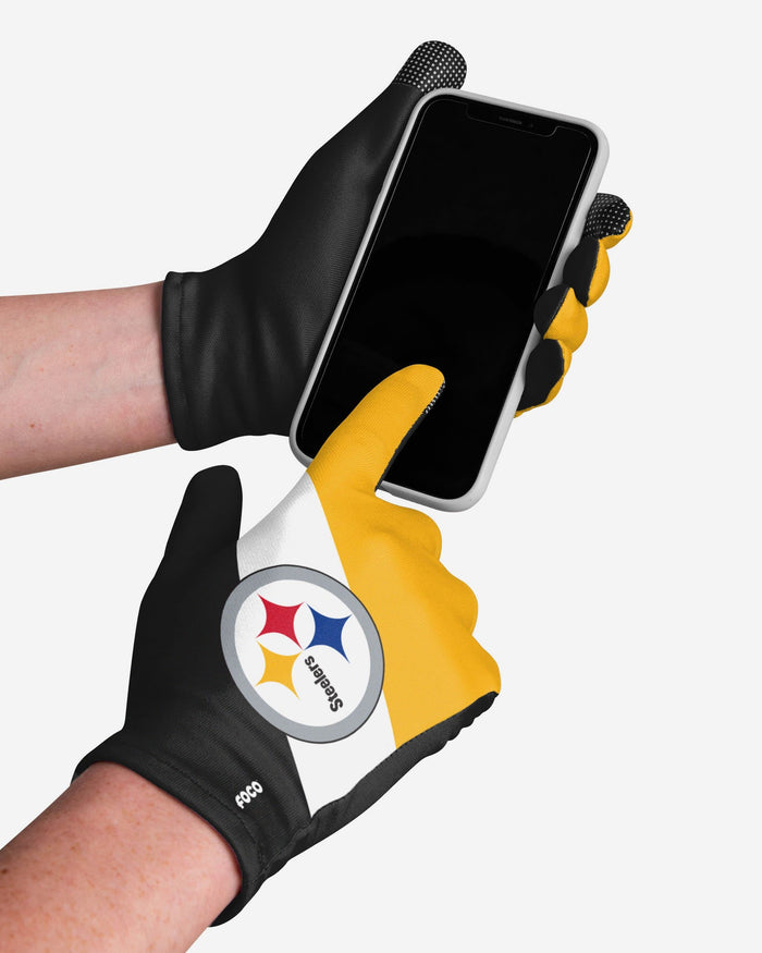 Pittsburgh Steelers 2 Pack Reusable Stretch Gloves FOCO - FOCO.com