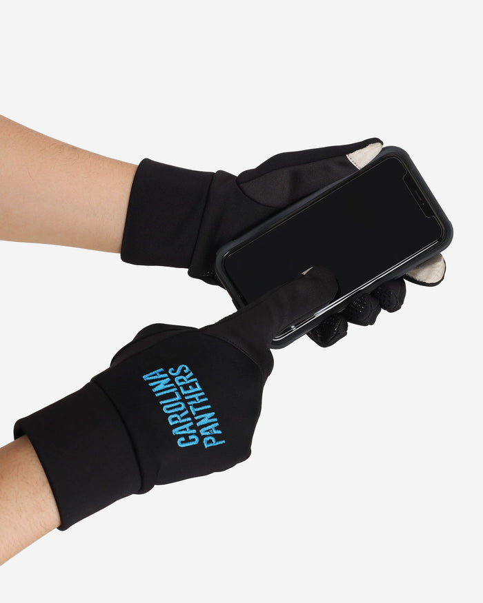 Carolina Panthers Wordmark Neoprene Texting Gloves FOCO - FOCO.com