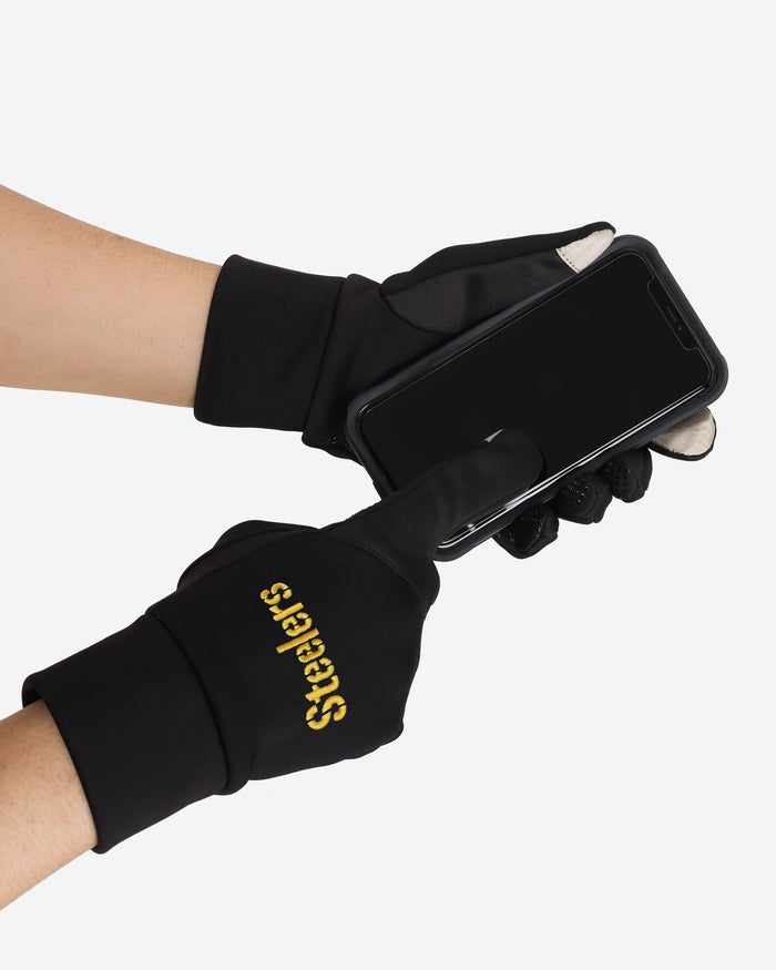 Pittsburgh Steelers Wordmark Neoprene Texting Gloves FOCO - FOCO.com