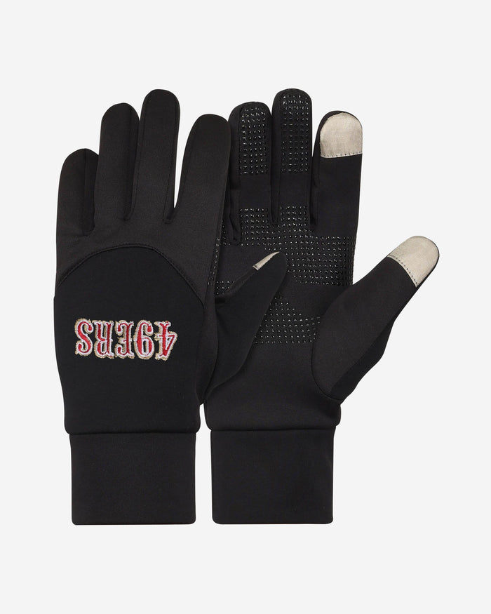 San Francisco 49ers Wordmark Neoprene Texting Gloves FOCO - FOCO.com