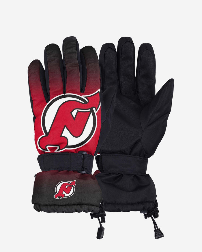 New Jersey Devils Gradient Big Logo Insulated Gloves FOCO S/M - FOCO.com