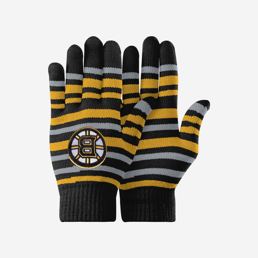 Boston Bruins Stripe Finger Stretch Glove FOCO - FOCO.com