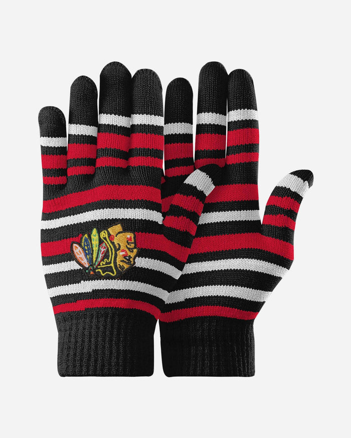Chicago Blackhawks Stripe Finger Stretch Glove FOCO - FOCO.com
