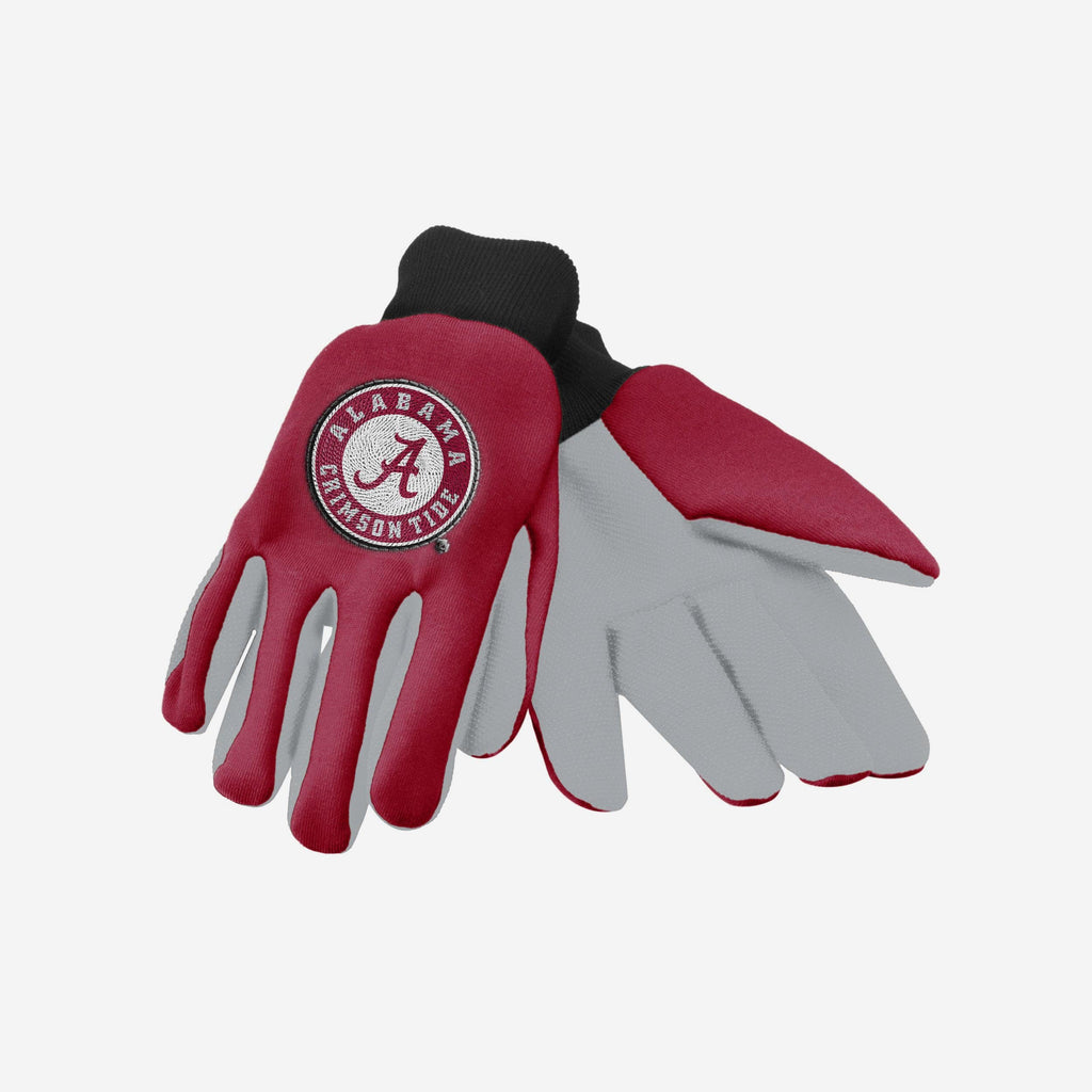 Alabama Crimson Tide Colored Palm Utility Gloves FOCO - FOCO.com