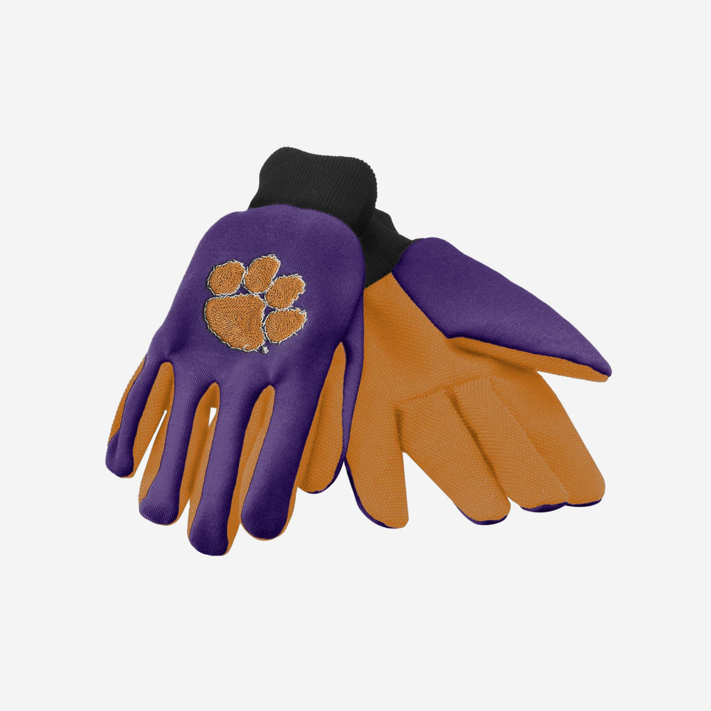 Clemson Tigers Colored Palm Utility Gloves FOCO - FOCO.com