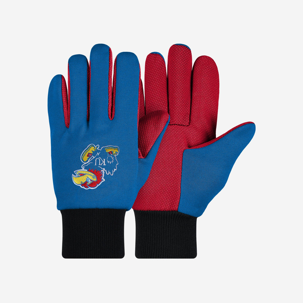 Kansas Jayhawks Colored Palm Utility Gloves FOCO - FOCO.com