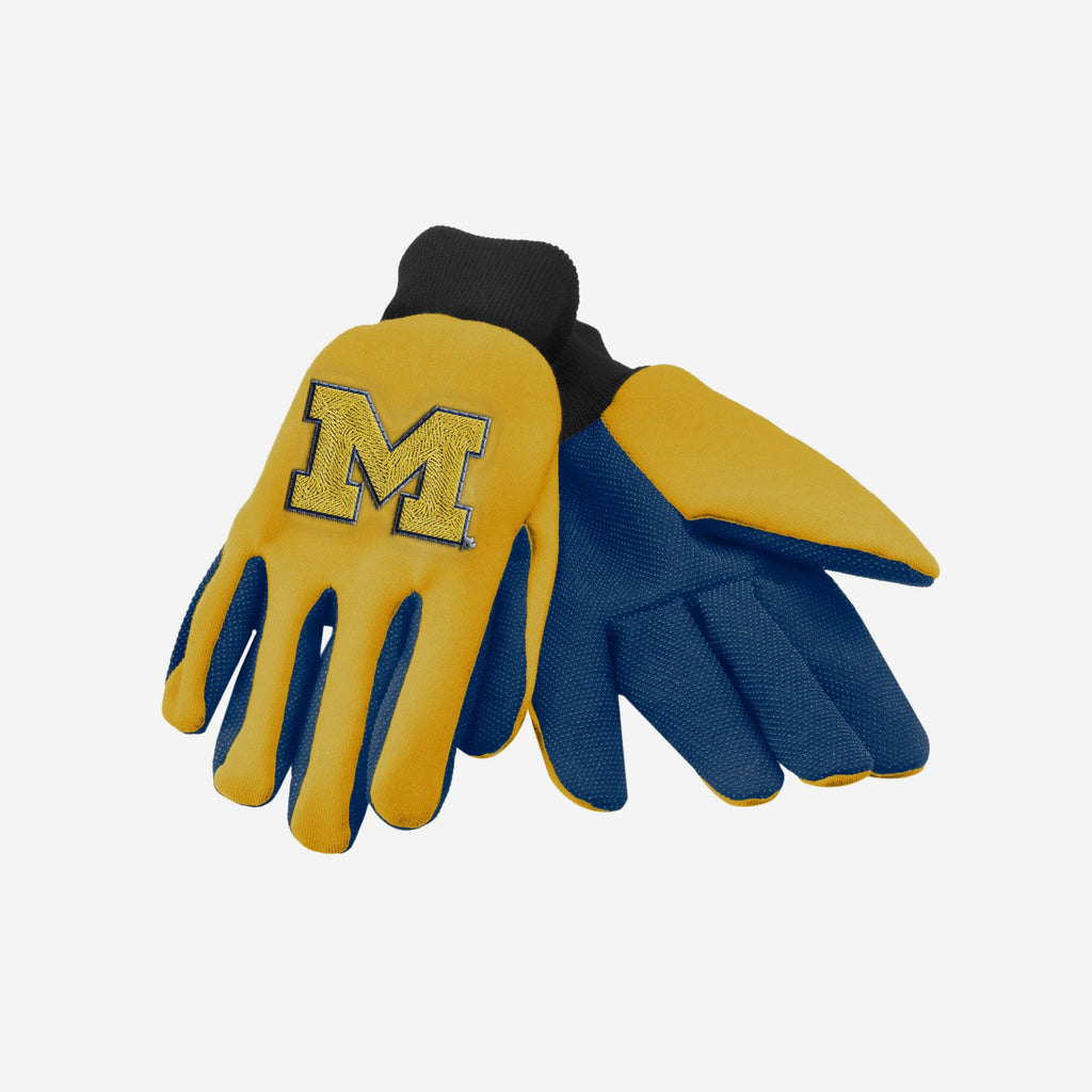 Michigan Wolverines Colored Palm Utility Gloves FOCO - FOCO.com