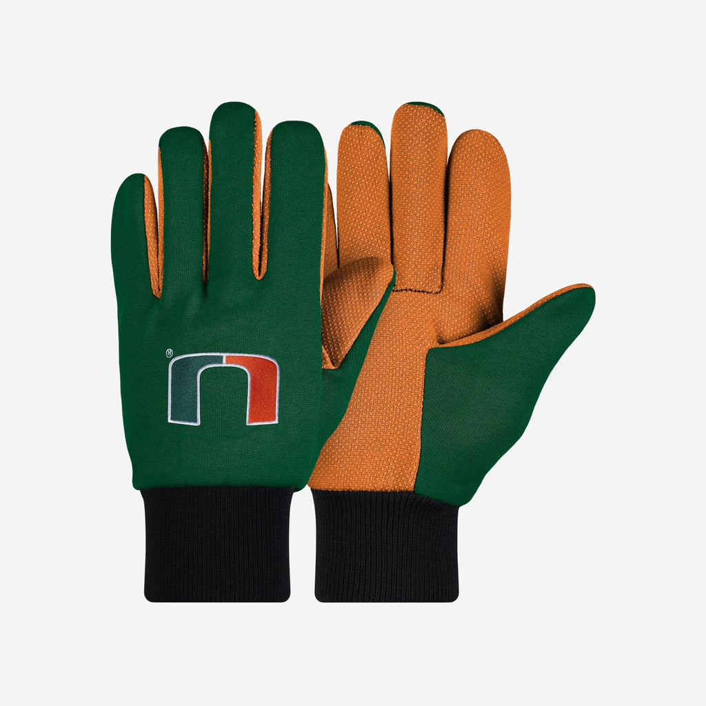 Miami Hurricanes Colored Palm Utility Gloves FOCO - FOCO.com