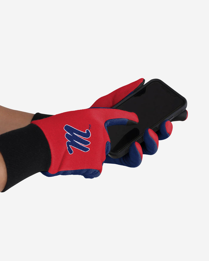 Ole Miss Rebels Colored Texting Utility Gloves FOCO - FOCO.com