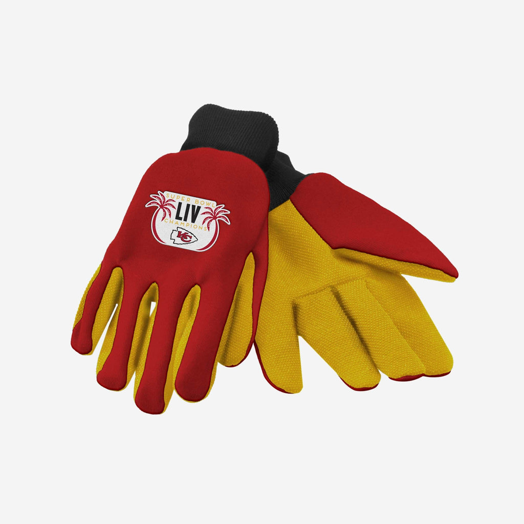 Kansas City Chiefs Super Bowl LIV Champions Colored Palm Utility Glove FOCO - FOCO.com