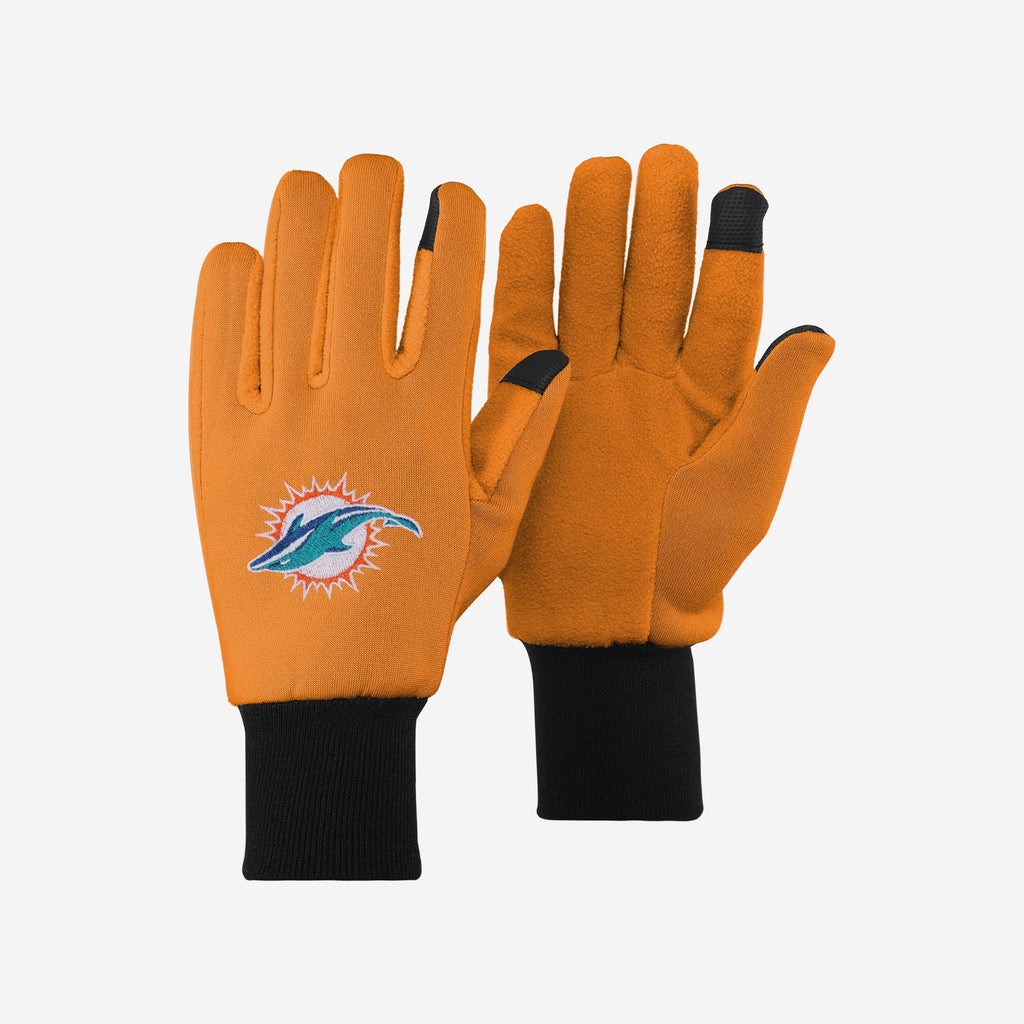 Miami Dolphins Colored Texting Utility Gloves FOCO - FOCO.com