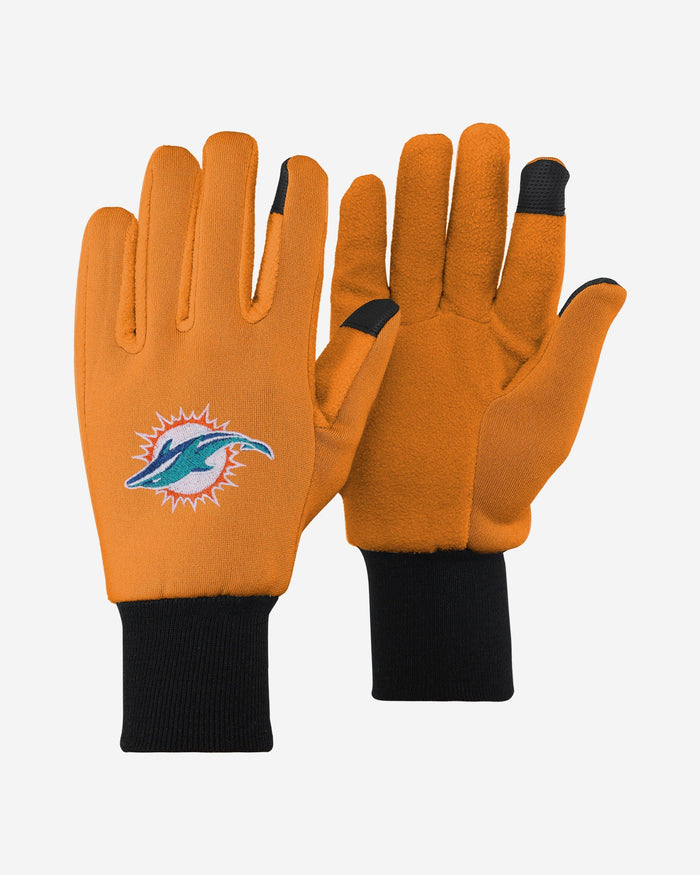 Miami Dolphins Colored Texting Utility Gloves FOCO - FOCO.com