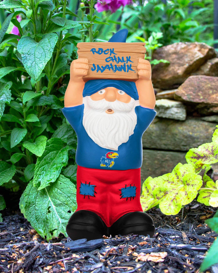 Kansas Jayhawks Slogan Sign Mini Gnome FOCO - FOCO.com