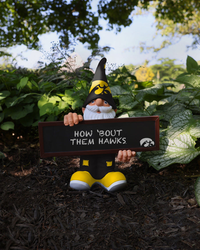 Iowa Hawkeyes Chalkboard Sign Gnome FOCO - FOCO.com