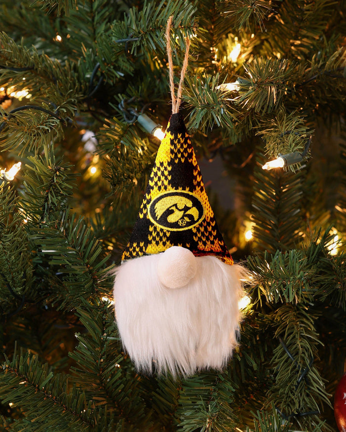 Iowa Hawkeyes Plaid Hat Plush Gnome Ornament FOCO - FOCO.com