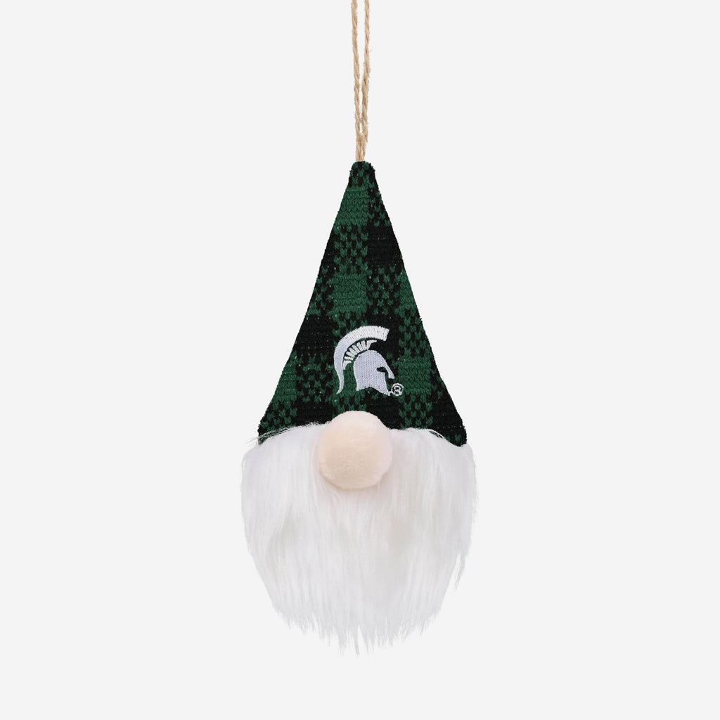 Michigan State Spartans Plaid Hat Plush Gnome Ornament FOCO - FOCO.com