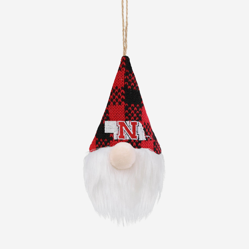 Nebraska Cornhuskers Plaid Hat Plush Gnome Ornament FOCO - FOCO.com