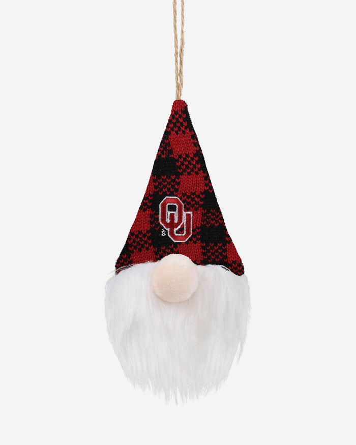 Oklahoma Sooners Plaid Hat Plush Gnome Ornament FOCO - FOCO.com