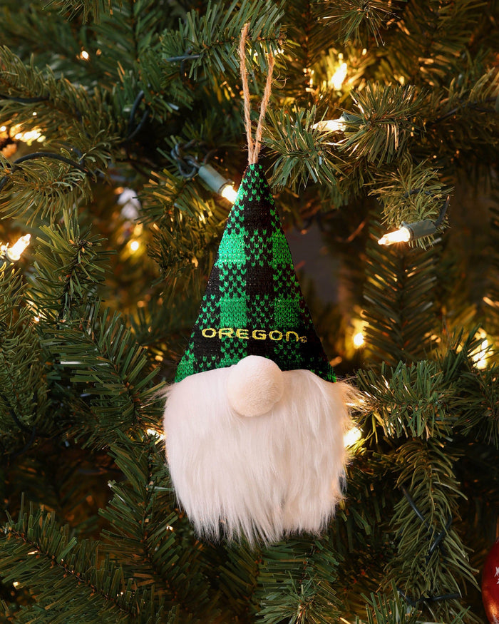 Oregon Ducks Plaid Hat Plush Gnome Ornament FOCO - FOCO.com