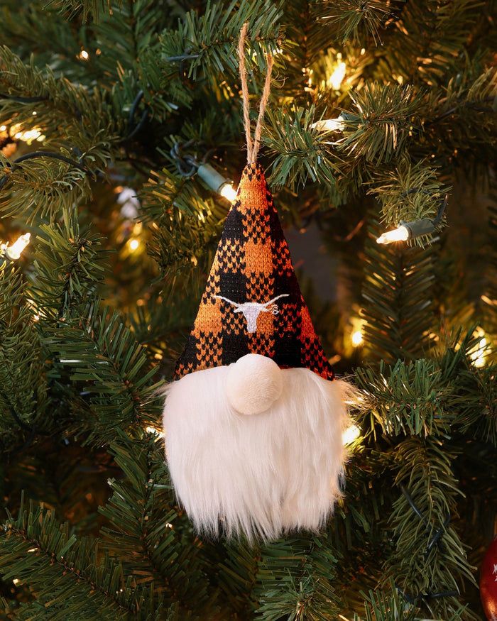 Texas Longhorns Plaid Hat Plush Gnome Ornament FOCO - FOCO.com