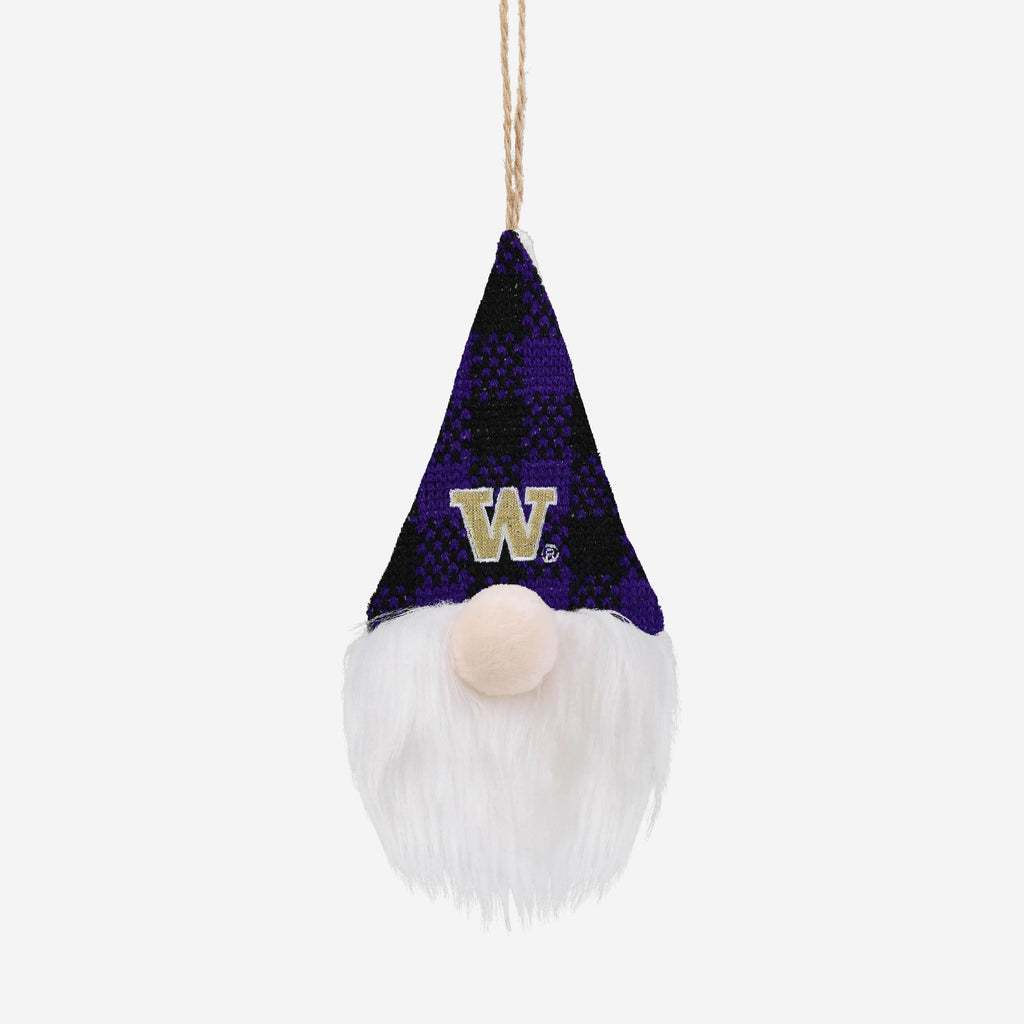 Washington Huskies Plaid Hat Plush Gnome Ornament FOCO - FOCO.com