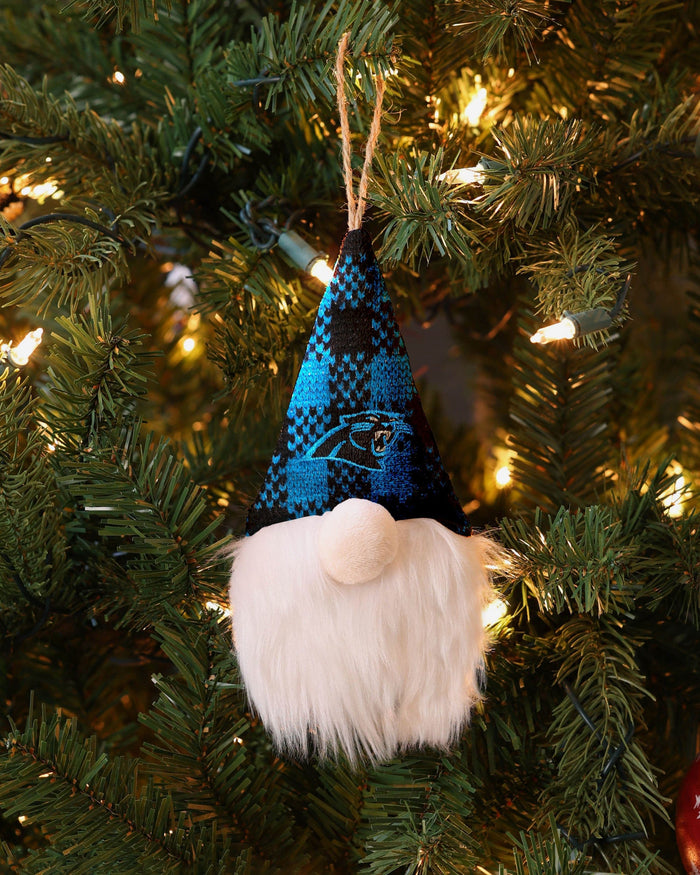 Carolina Panthers Plaid Hat Plush Gnome Ornament FOCO - FOCO.com