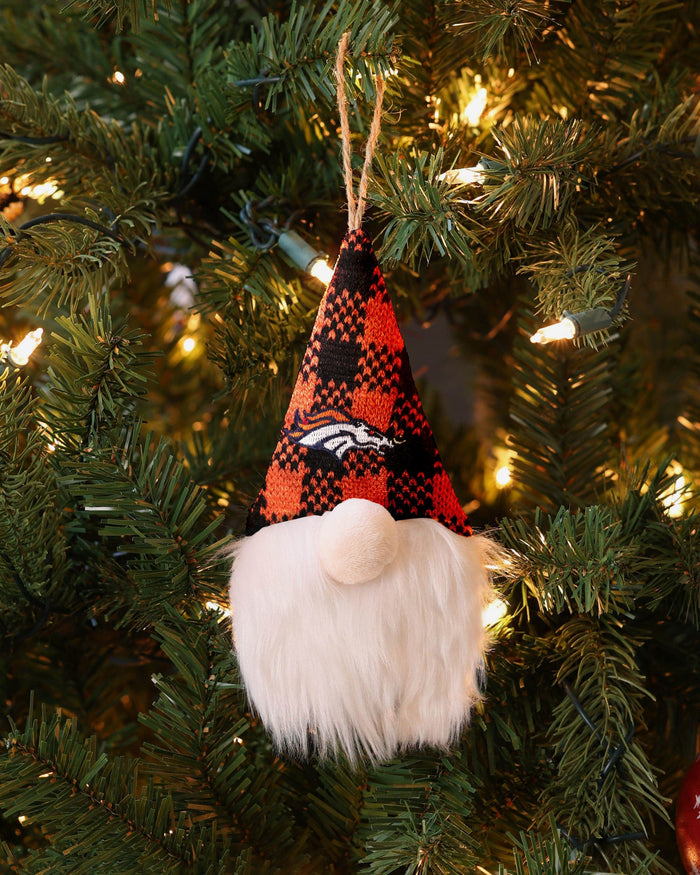 Denver Broncos Plaid Hat Plush Gnome Ornament FOCO - FOCO.com