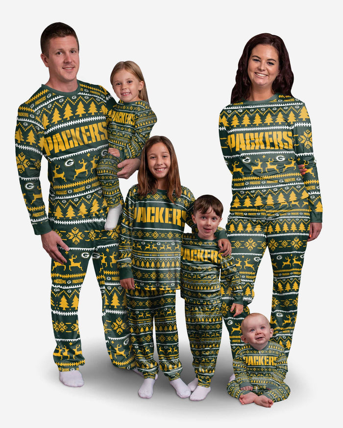 Green Bay Packers Family Holiday Pajamas FOCO - FOCO.com