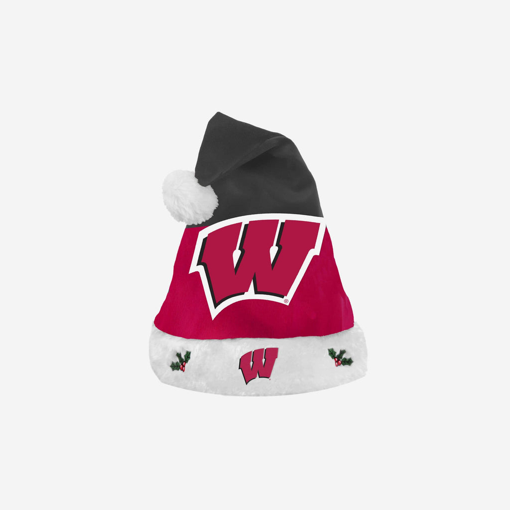 Wisconsin Badgers Season Spirit Basic Santa Hat FOCO - FOCO.com