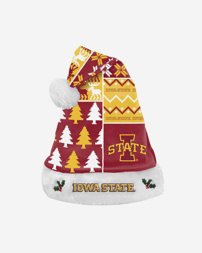 Iowa State Cyclones Busy Block Family Holiday Santa Hat FOCO - FOCO.com