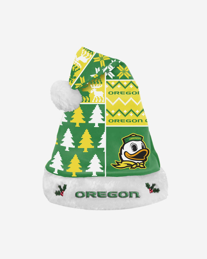 Oregon Ducks Busy Block Family Holiday Santa Hat FOCO - FOCO.com