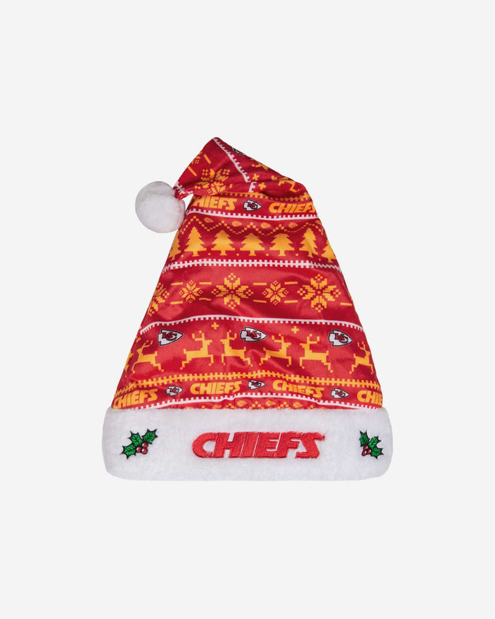 Kansas City Chiefs Family Holiday Santa Hat FOCO - FOCO.com