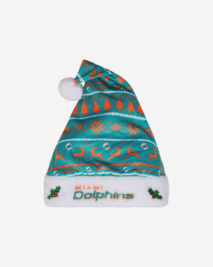 Miami Dolphins Family Holiday Santa Hat FOCO - FOCO.com